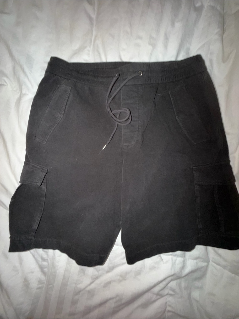 James Perse Black Cargo Drawstring Shorts